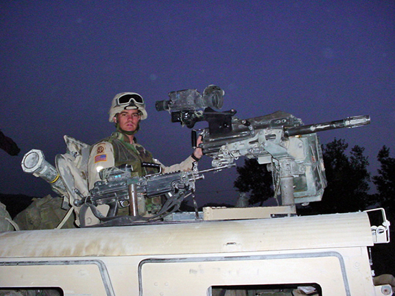Now-1st Sgt. Landon Jackson poses during a 10-day mission in Paktika Province, Afghanistan in 2004. (Photo courtesy of 1st Sgt. Landon Jackson)
