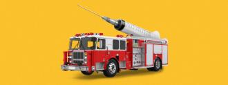 firefighters deliver covid vaccines