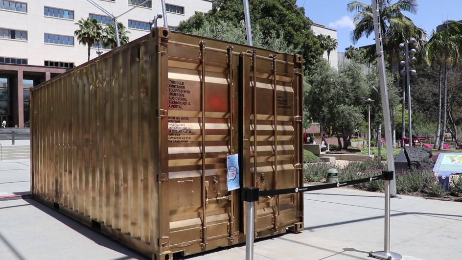 The shipping containers used for conversations