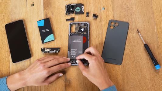 a Fairphone being repaired