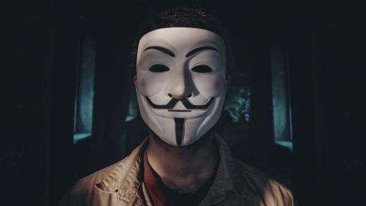 Guy Fawkes mask is the symbol of the Anonymous Hackers collective