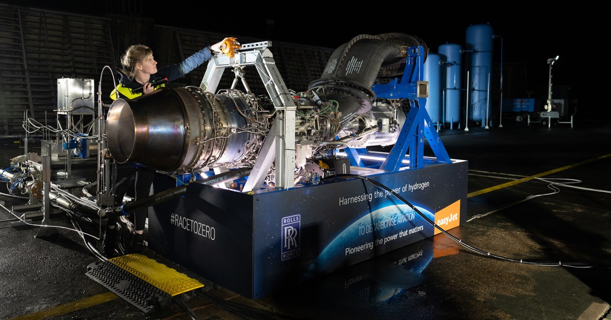 Rolls-Royce tests its first plane engine powered by hydrogen fuel