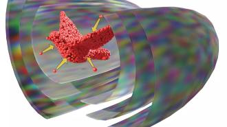 Diagram of sound waves forming an object