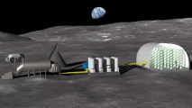 an illustration of a hydroponic garden on the moon