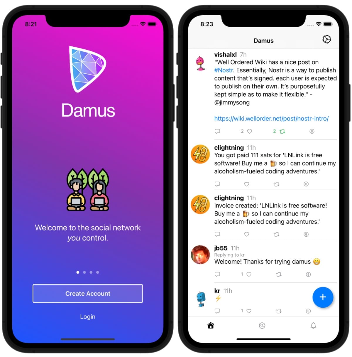 A screenshot from the Damus app.