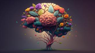 florid illustration of a brain