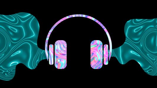 an illustration of colorful headphones