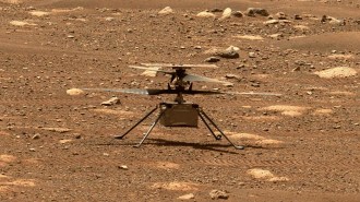 the Ingenuity helicopter on the surface of Mars