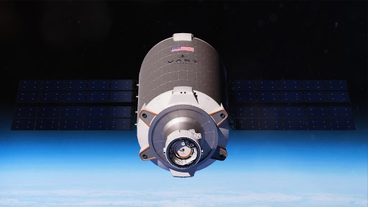 a rendering of Vast's commercial space station in orbit