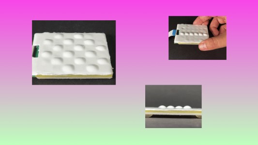collage of liquid button prototypes