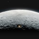 an illustration of a radio telescope in a lunar crater