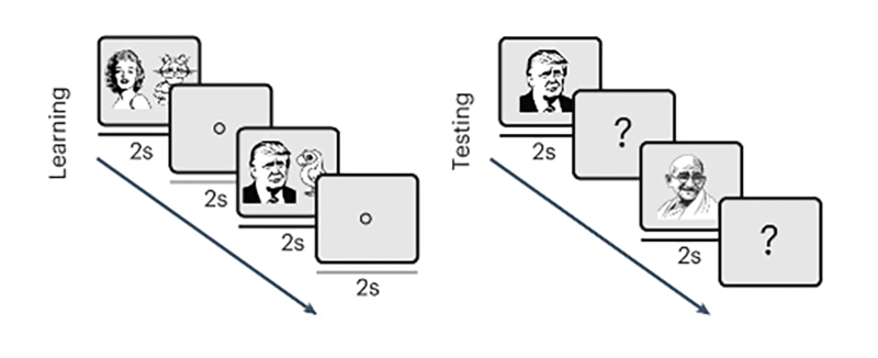 a diagram showing the image pairs and how they were used during learning and testing