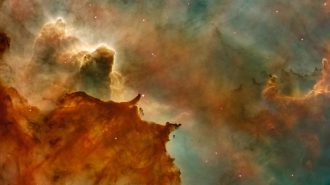 An image of a nebula in space.