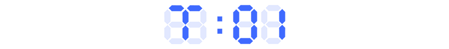 T:01 written in the style of a digital clock