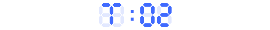 T:02 written in the style of a digital clock