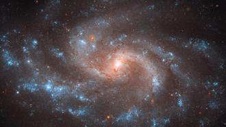 An image of a spiral galaxy captured by the Hubble telescope.