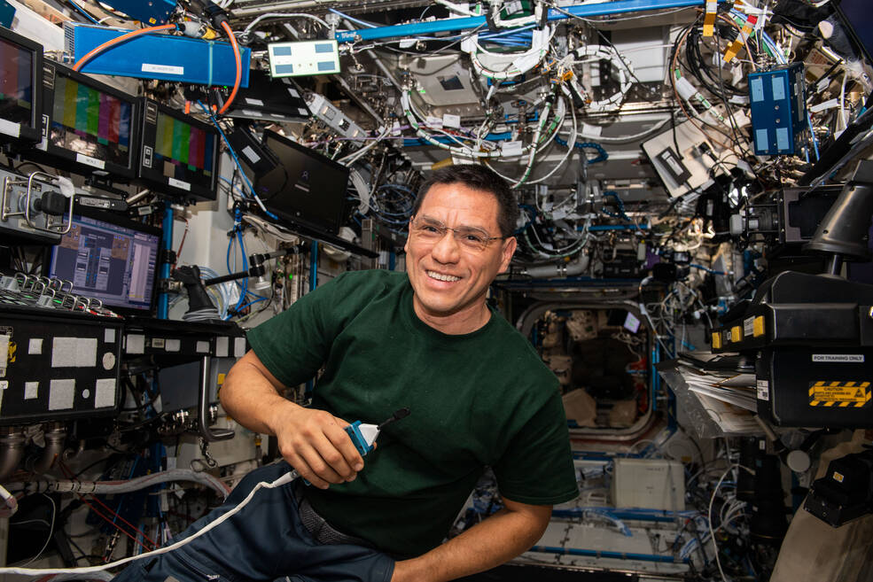 NASA astronaut Frank Rubio inside the International Space Station