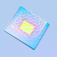 An image of a colorful square in the sky.