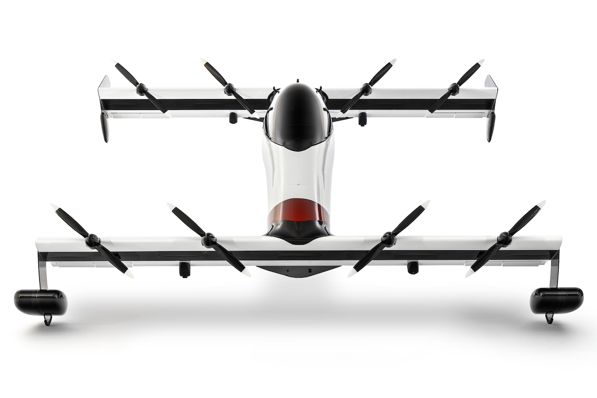 A Helix eVTOL on a white background