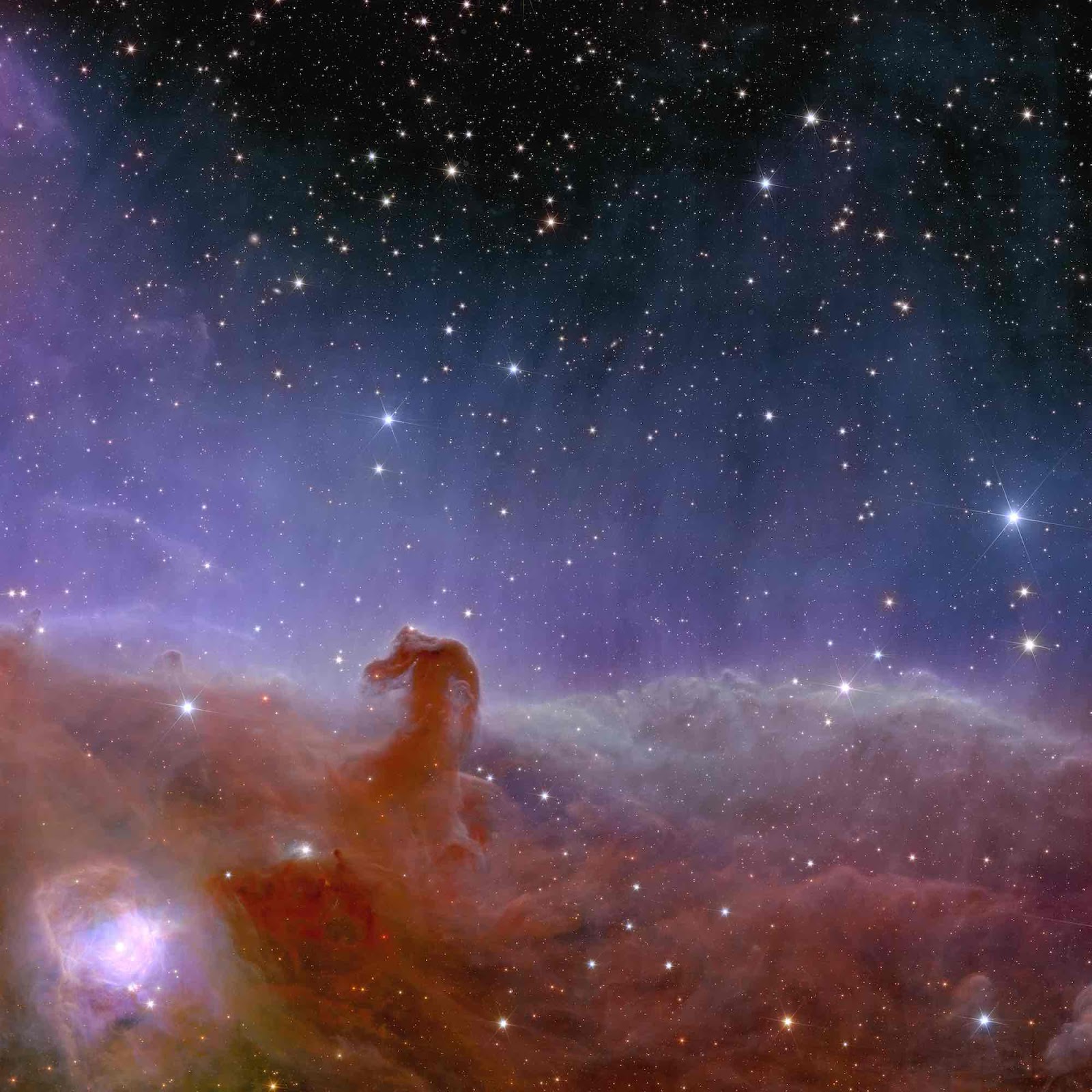 The Horsehead nebula in space.