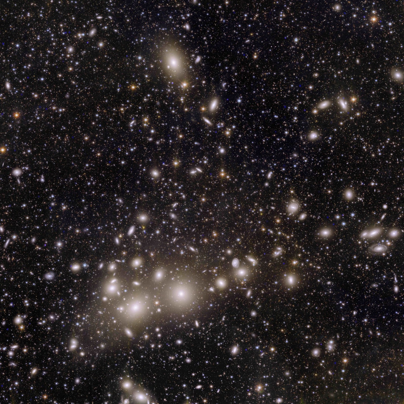 A cluster of galaxies in the night sky.