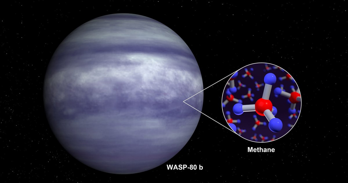 Телескоп НАСА Уэбб обнаружил метан на далеком «теплом Юпитере»