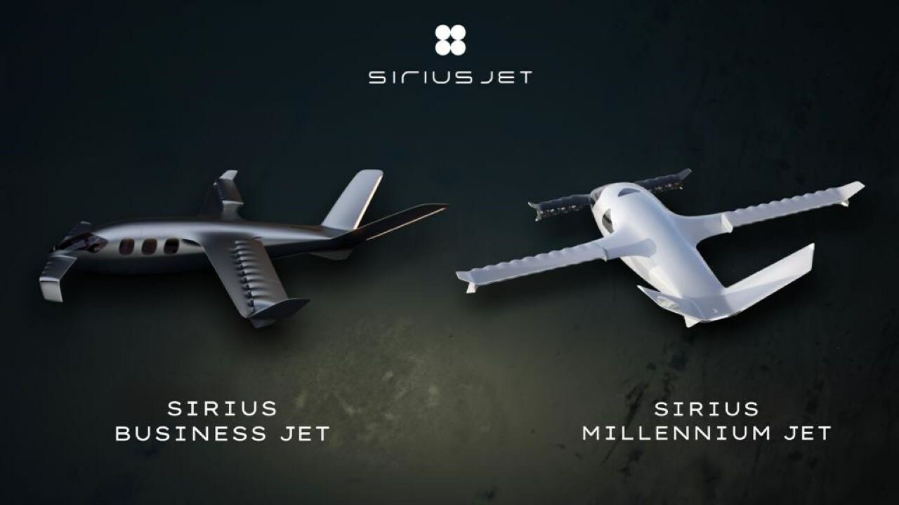 Sirius's two hydrogen VTOL jets side by side