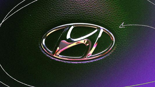 A Hyundai logo available for purchase on Amazon.