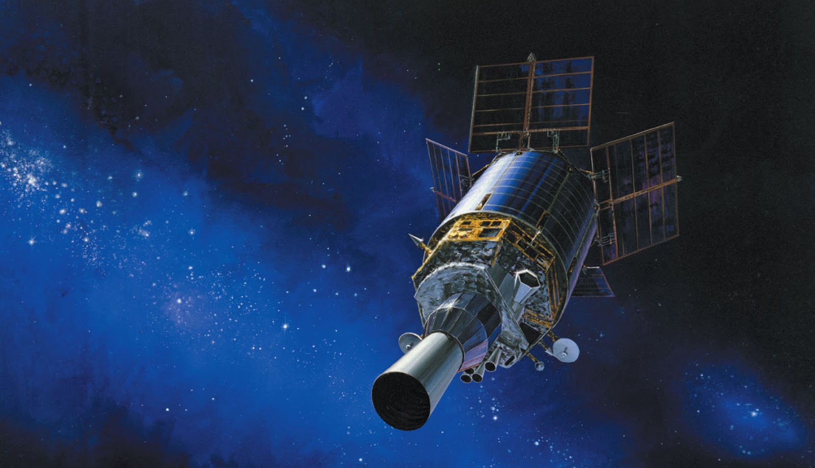 An artist's rendering of a satellite in space.