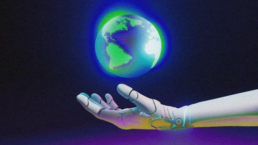A hand is holding a globe, symbolizing the impact of climate change.