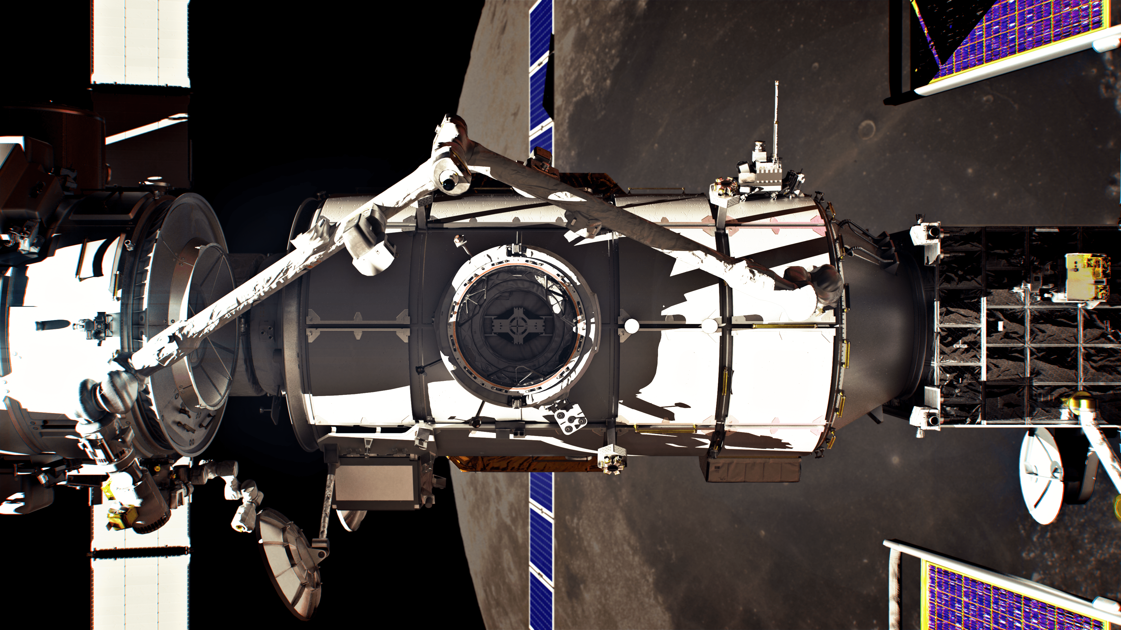 An illustration of a space station module