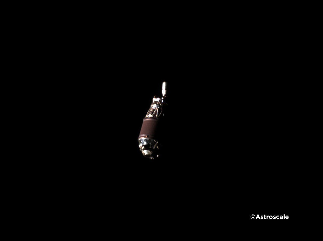 a piece of a rocket floating in space
