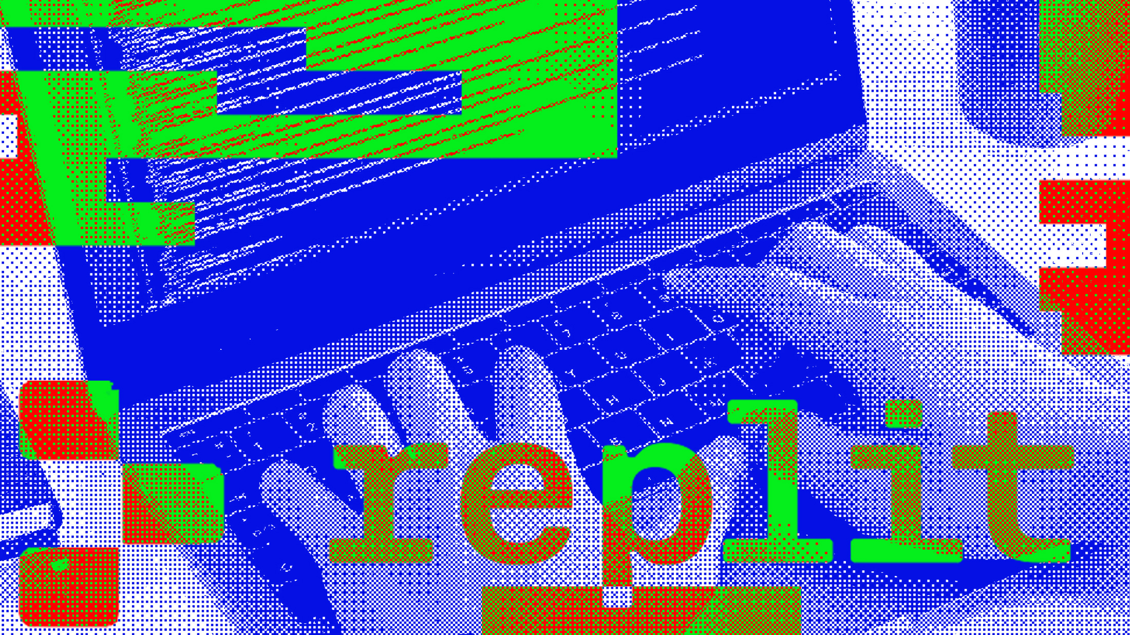 A person types on a laptop keyboard with the text "replit" displayed prominently over the image, along with colorful geometric shapes.